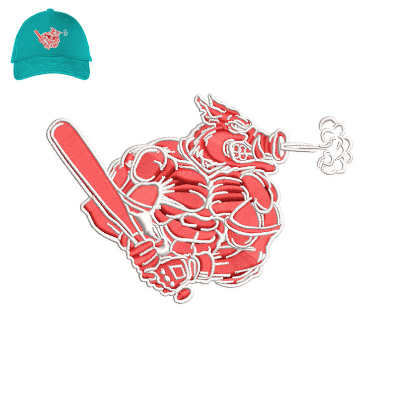 Fictional Character Pig Embroidery logo for Cap..jpg