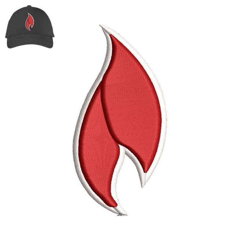Flame 3d puff Embroidery logo for Cap..jpg