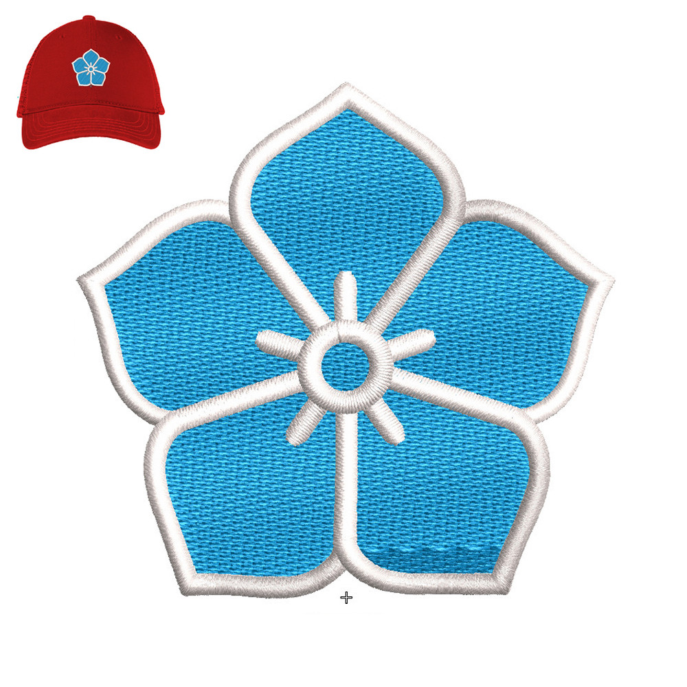 Flower 3d puff Embroidery logo for Cap ..jpg