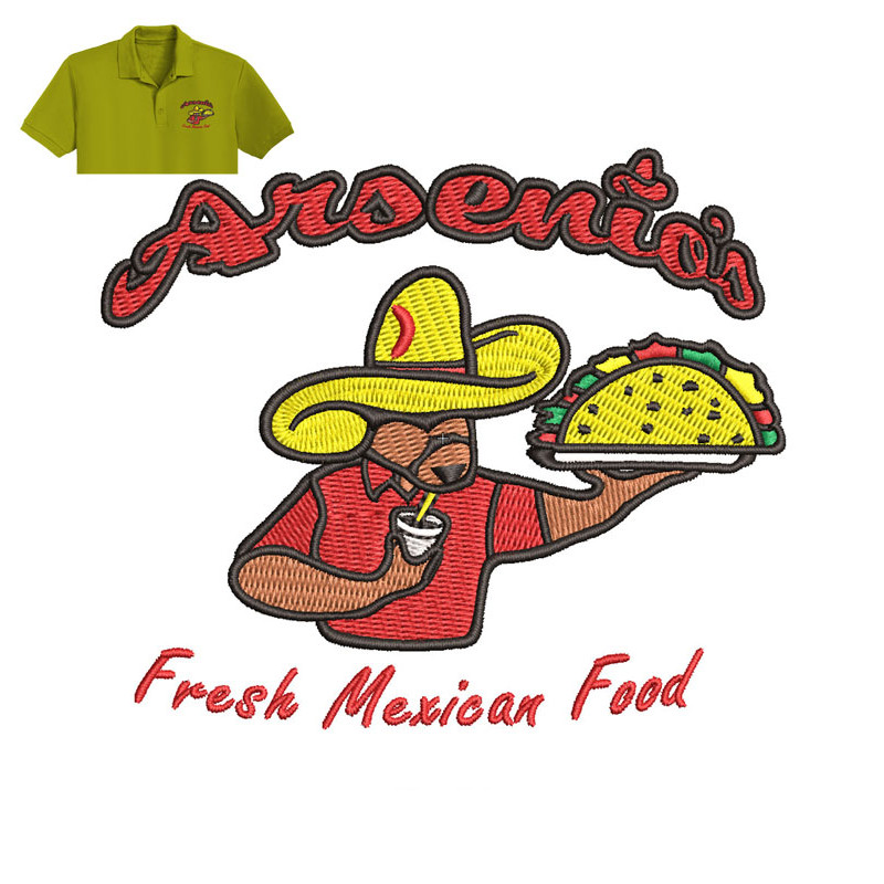 Fresh Mexican food Embroidery logo for Polo Shirt..jpg
