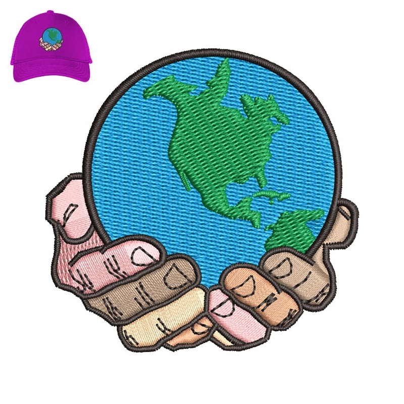 Globe World Embroidery logo for Cap..jpg