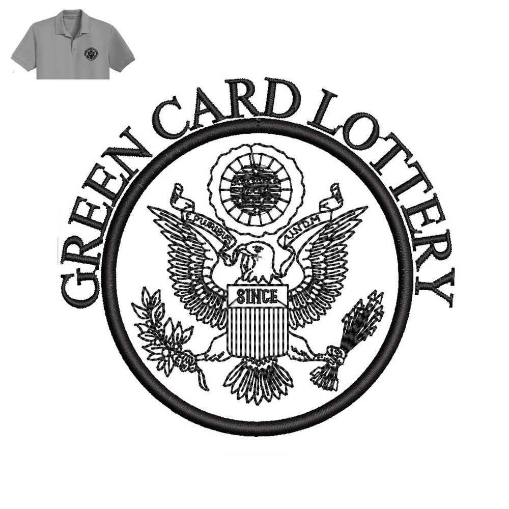 Green Card lottery Embroidery logo for Polo Shirt..jpg