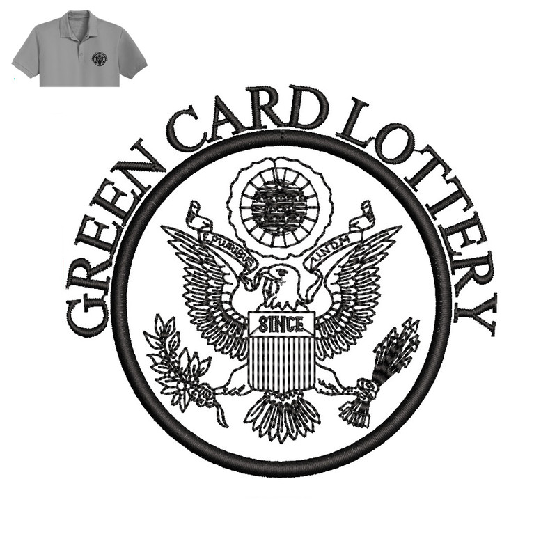 Green Card lottery Embroidery logo for Polo Shirt..jpg