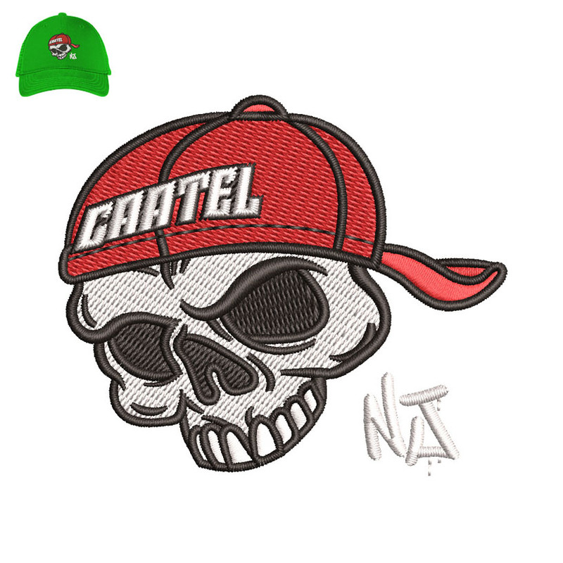 Hardcore Skull Embroidery logo for Cap..jpg