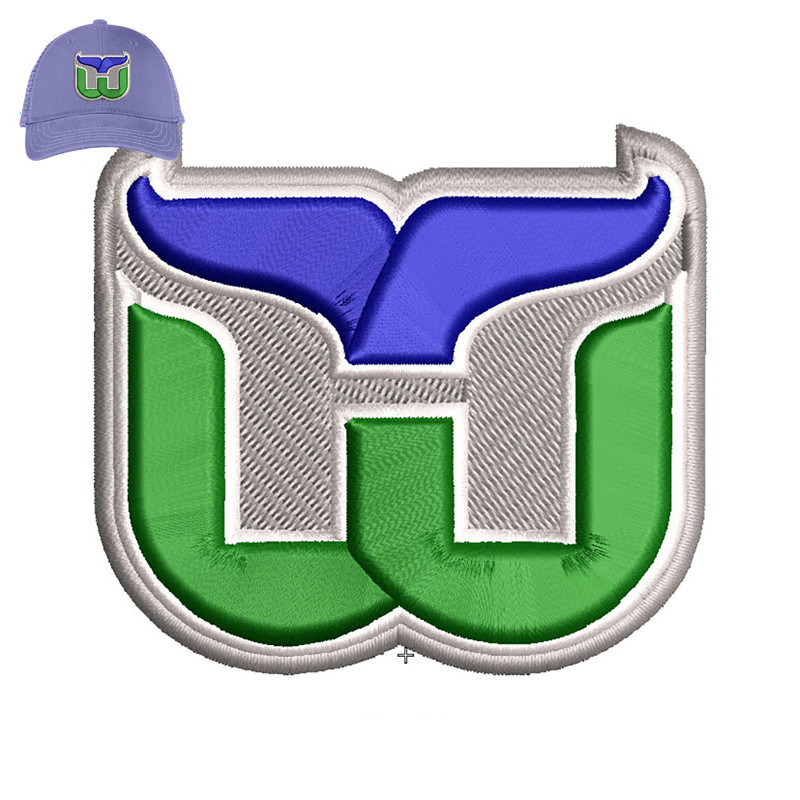 Hartford Whalers 3d puff Embroidery logo for Cap..jpg