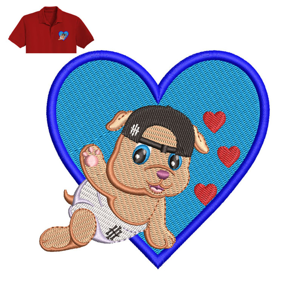 Hip Hop Teddy Bear Embroidery logo for Polo Shirt..jpg