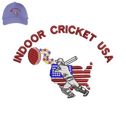 indoor cricket embroidery logo for cap,logo embroidery, embroidery design, logo nike embroidery