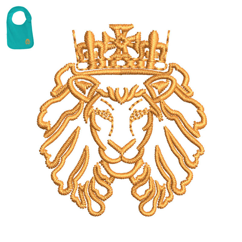 King Lion Embroidery logo for Baby Bib..jpg