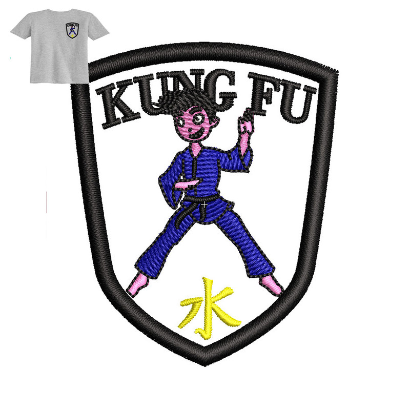 Kung Fu Man Embroidery logo for Baby T-Shirt..jpg