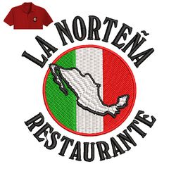 La Nortena Restaurante Embroidery logo for Polo Shirt,logo Embroidery, Embroidery design, logo Nike Embroidery