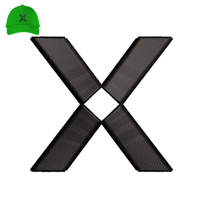 Letter X 3d Puff Embroidery logo for Cap..jpg