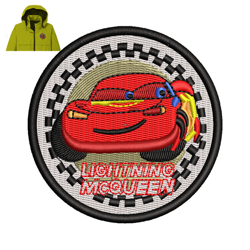 Lightning Macqueen car Embroidery logo for Jacket ..jpg