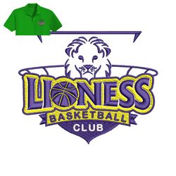 Lioness Basketball Embroidery logo for Polo Shirt,logo Embroidery, Embroidery design, logo Nike Embroidery