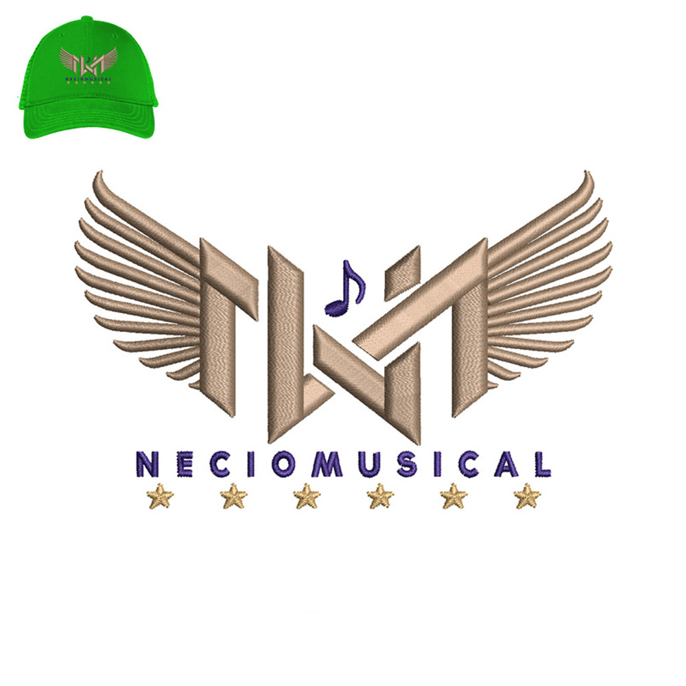 Neciom Usical 3d puff Embroidery logo for Cap..jpg