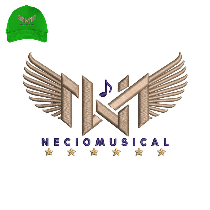 Neciom Usical 3d puff Embroidery logo for Cap..jpg