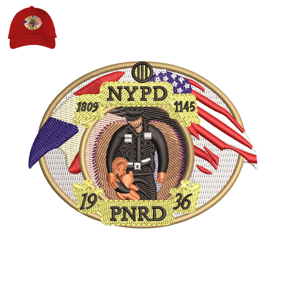Nypd Pnrd Flag Embroidery logo for Cap..jpg