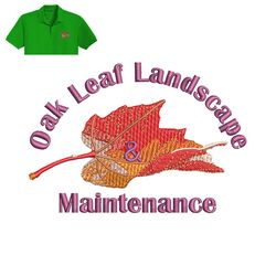 Oka Leaf Landscape Embroidery logo for Polo Shirt,logo Embroidery, Embroidery design, logo Nike Embroidery