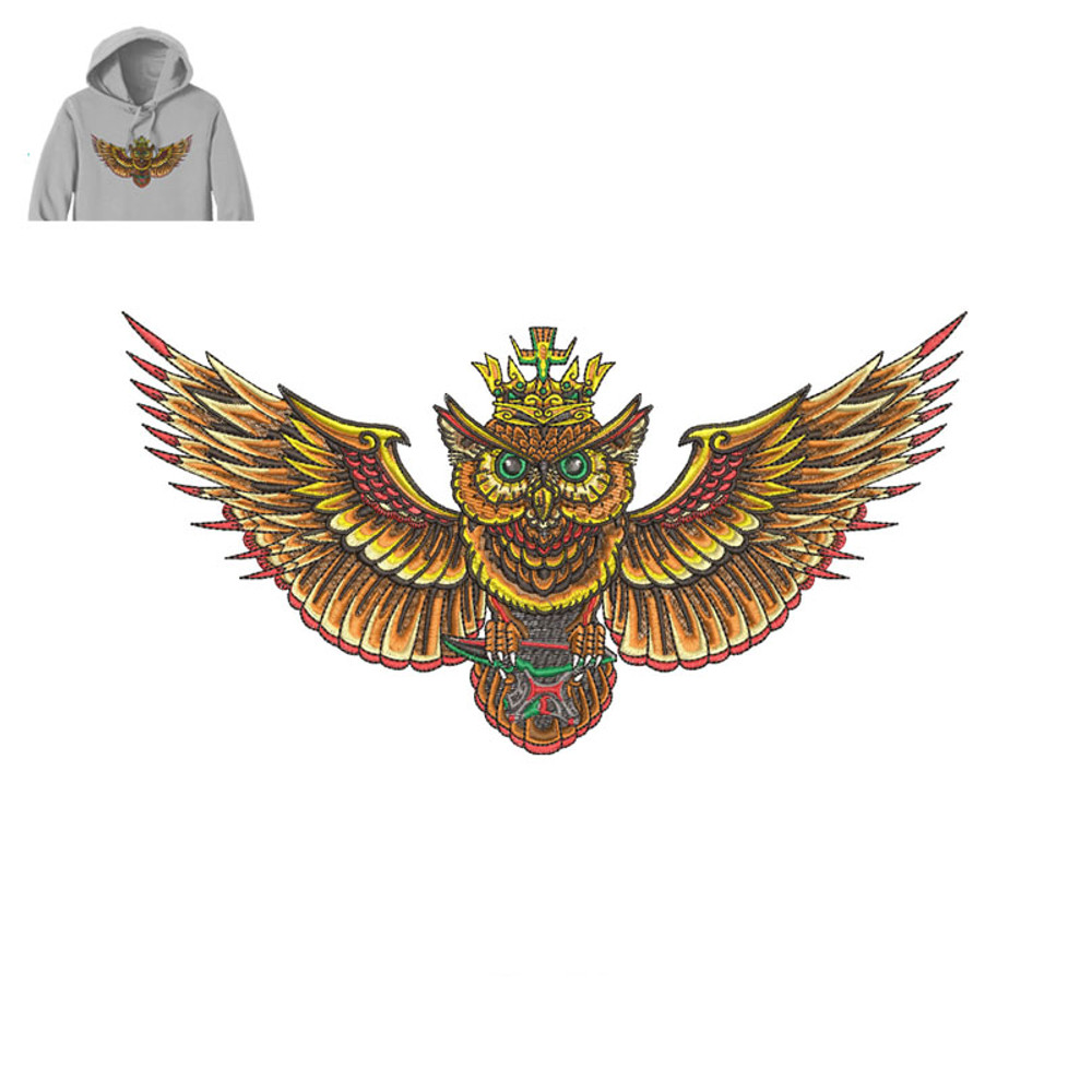 Owl Bird Embroidery logo for Hoodie..jpg
