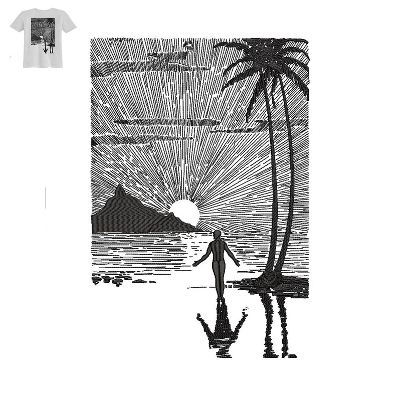 Palm Trees scenery Embroidery logo for T-Shirt..jpg