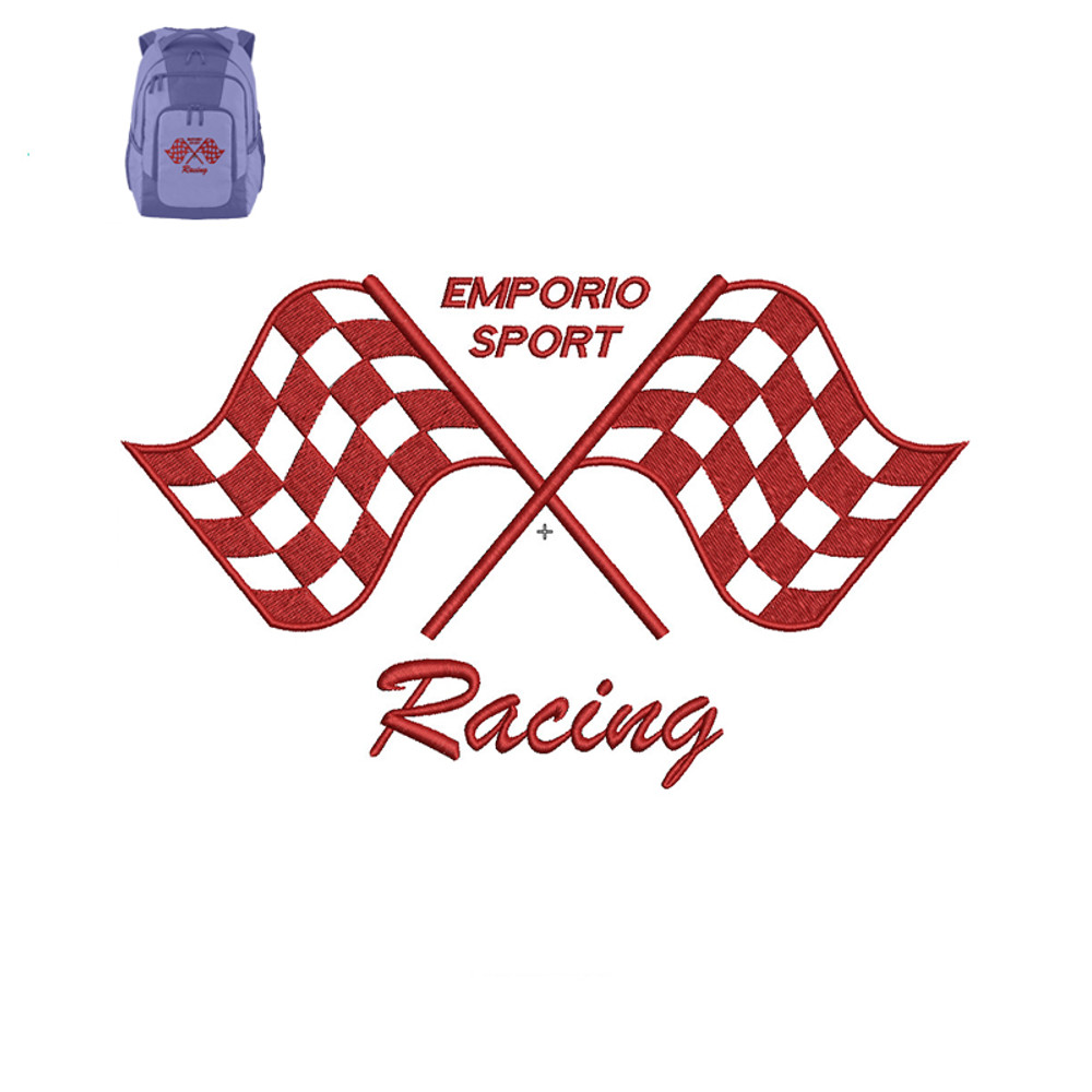 Racing Flag Embroidery logo for Bag..jpg