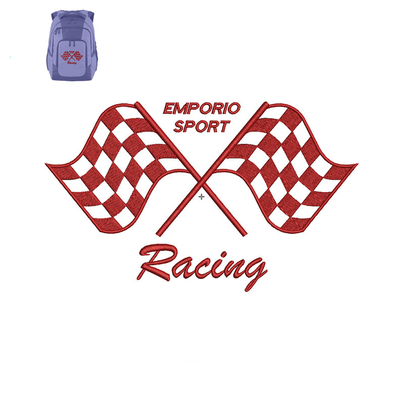 Racing Flag Embroidery logo for Bag..jpg