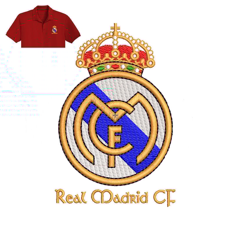 Real Madrid CF Embroidery Logo For polo Shirt..jpg