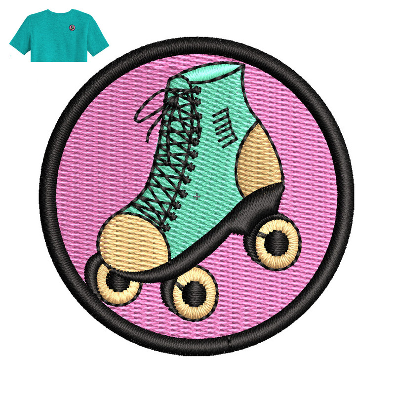 Roller Skate Embroidery logo for T- Shirt ..jpg