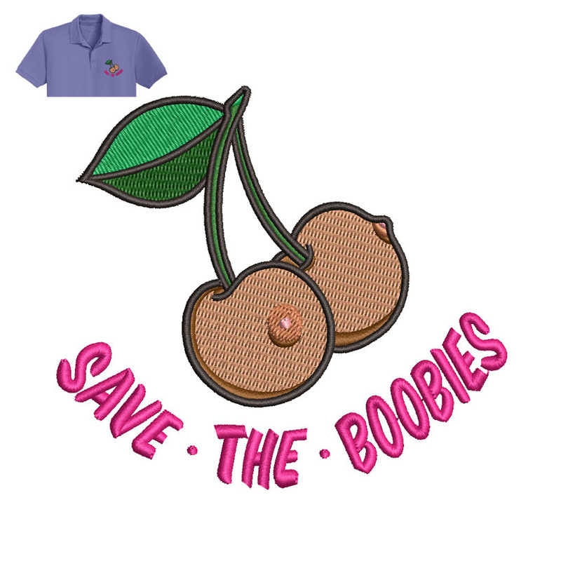 Save The Boobies Embroidery logo for Polo Shirt..jpg