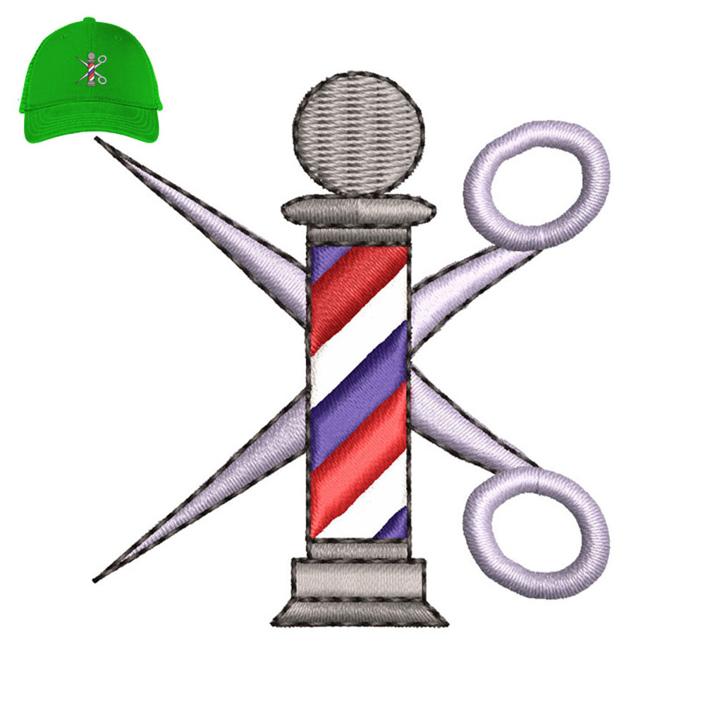 Scissor Barber Embroidery logo for Cap..jpg