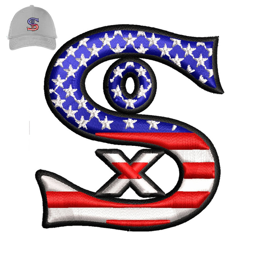 Sox flag 3d puff Embroidery logo for Cap..jpg