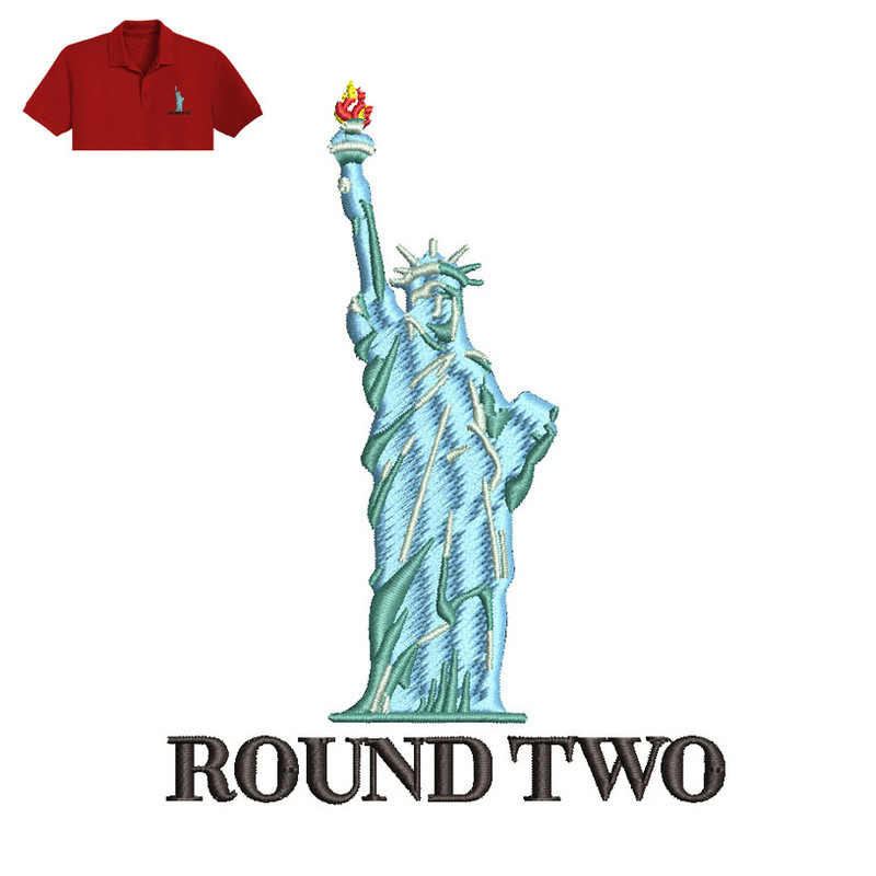 Statue Liberty Embroidery logo for Polo Shirt..jpg