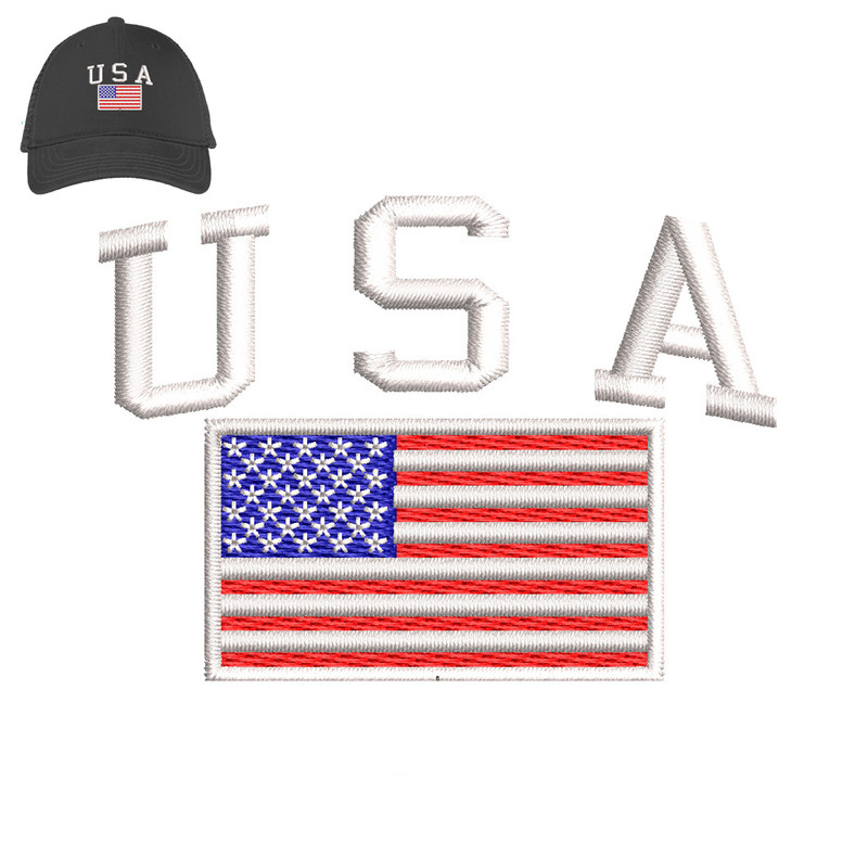 USA Flag Embroidery logo for Cap ..jpg