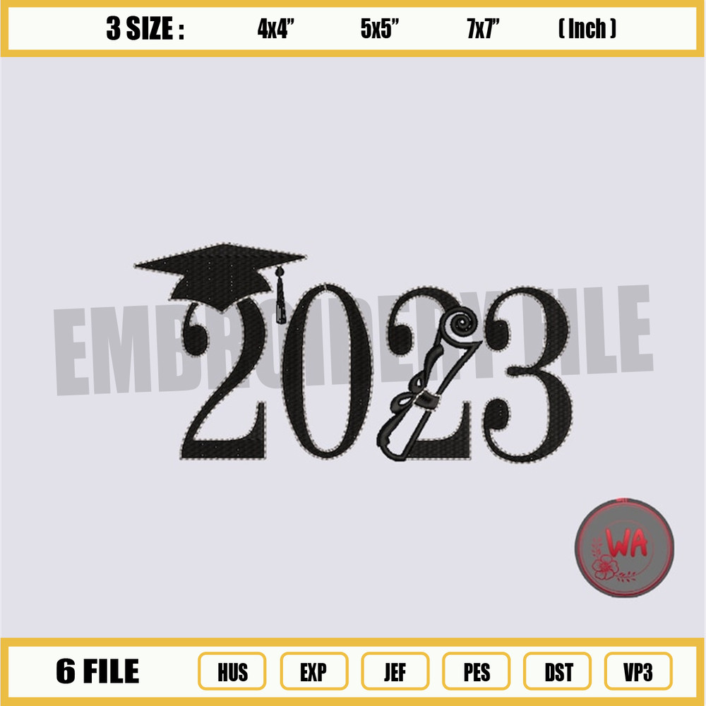 2023 Graduation Embroidery Design, Graduation Machine Embroidery Files, Graduation Embroidery Digital Files, Instant dow.jpg