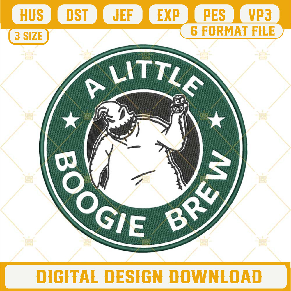 A Little Boogie Brew Starbucks Coffee Machine Embroidery Design File.jpg