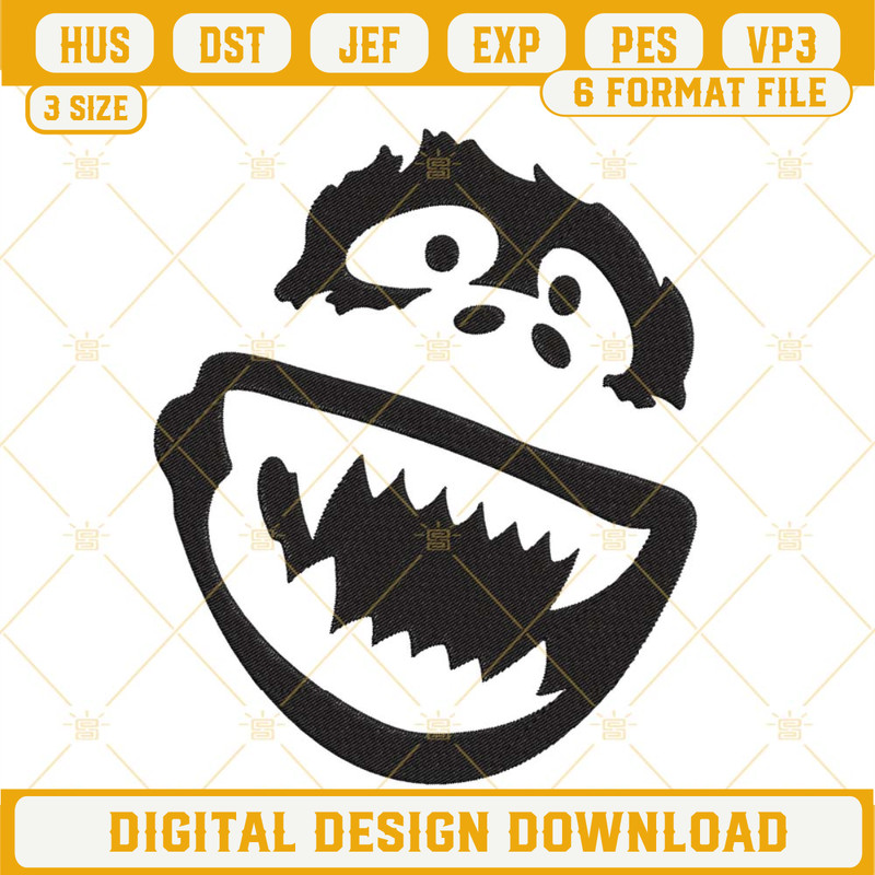 Abominable Snowman Face Embroidery Design, Yeti Embroidery File.jpg