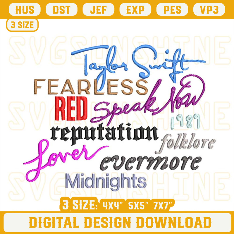 Albums Taylor Swift Embroidery Designs, The Eras Tour Embroidery Design Files.jpg