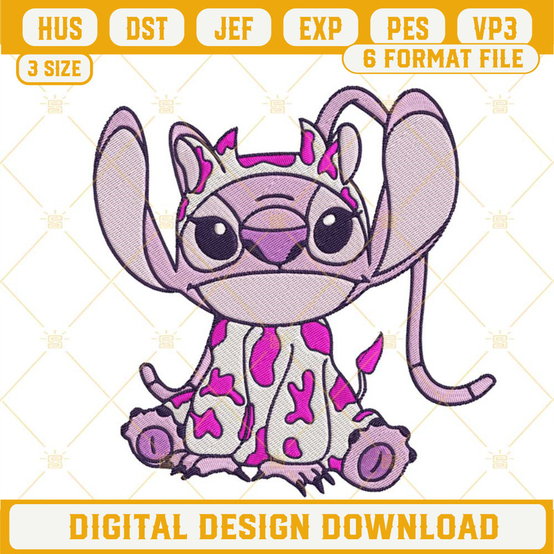 Angel Stitch Cow Embroidery Designs, Funny Lilo And Stitch Embroidery Files.jpg