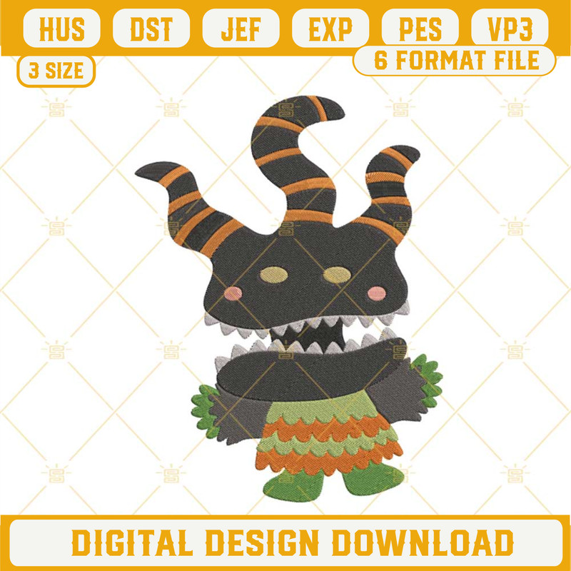 Baby Harlequin Demon Embroidery Designs, Nightmare Before Christmas Demon Embroidery Files.jpg