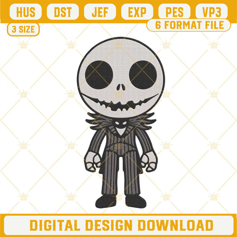 Baby Jack Skellington Embroidery Designs, Nightmare Before Christmas Halloween Embroidery Files.jpg