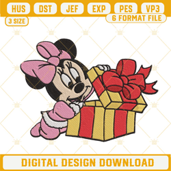 baby minnie mouse christmas gift embroidery design