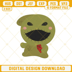 baby oogie boogie the nightmare before christmas embroidery designs, halloween embroidery files