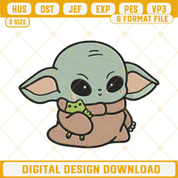 baby yoda and frog embroidery designs, star wars grogu machine embroidery files