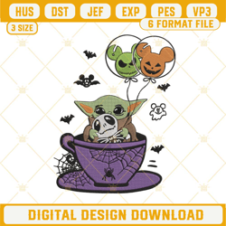 baby yoda hug jack skellington embroidery designs, baby yoda halloween embroidery design file