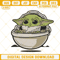Baby Yoda On Floating Carrier Embroidery Designs, Grogu Star Wars Machine Embroidery Files.jpg