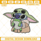 Baby Yoda Stitch Holding Frog Machine Embroidery Design File, Stitch Baby Yoda Embroidery Designs.jpg
