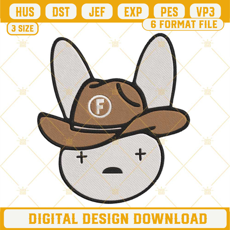 Bad Bunny Grupo Frontera Embroidery Designs, Un x100to Machine Embroidery Files.jpg