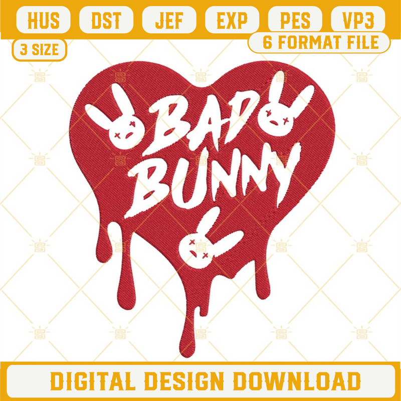 Bad Bunny Heart Machine Embroidery Designs.jpg