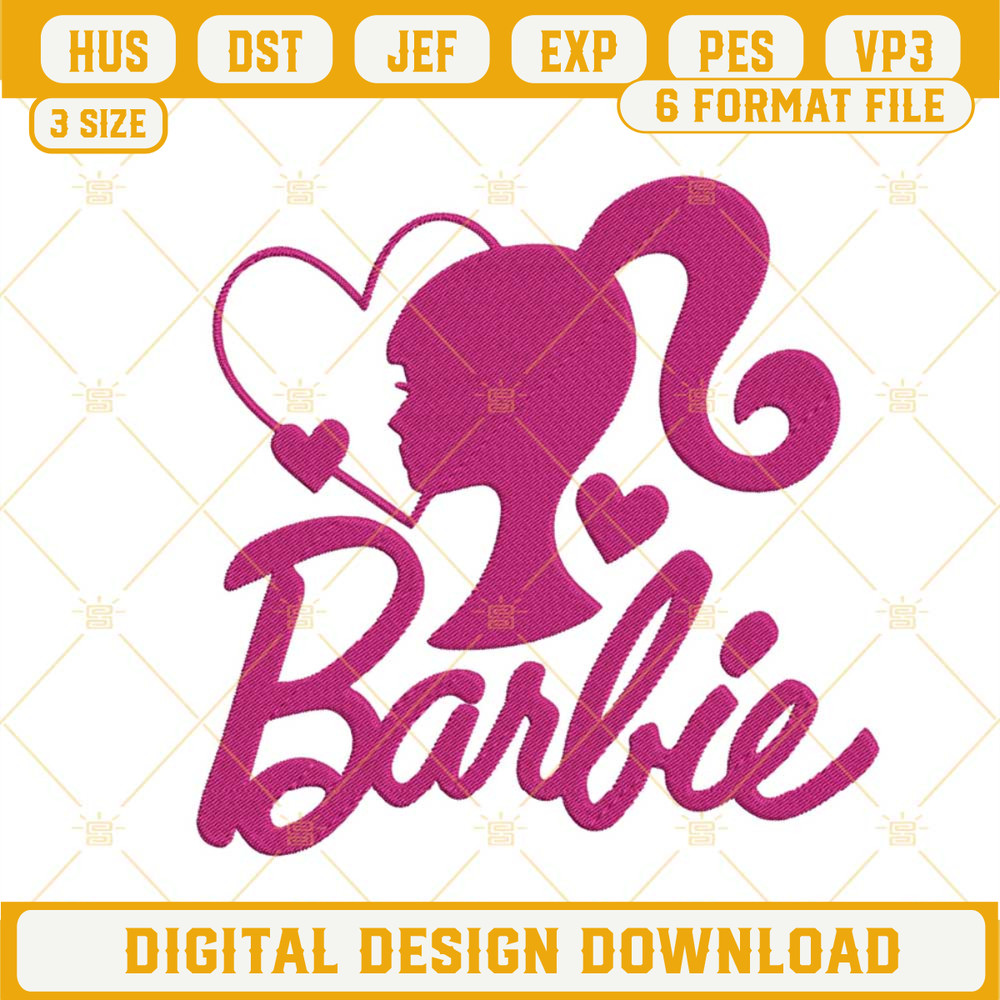 Barbie Embroidery Designs, Pink Doll Embroidery Pattern Files.jpg