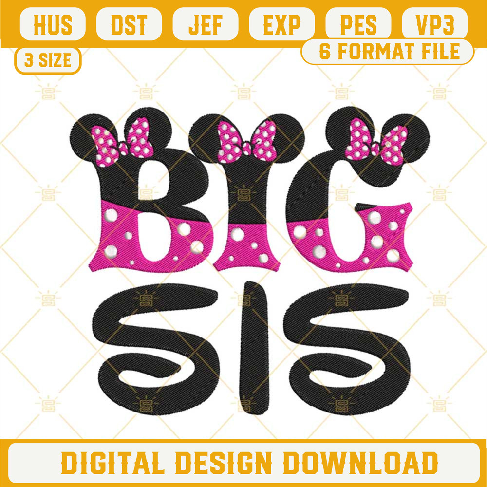 Big Sis Minnie Embroidery Designs, Disney Family Vacation Embroidery Files.jpg