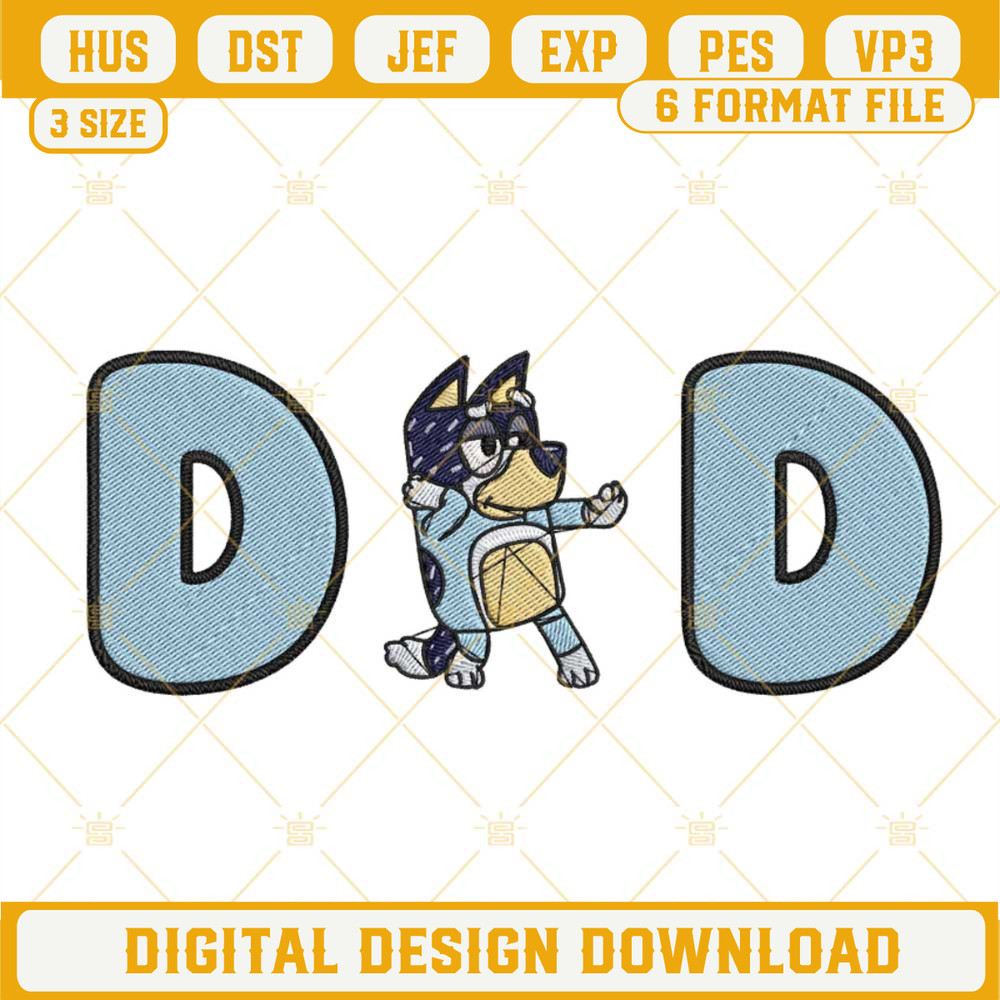 Bluey Dad Embroidery Designs, Bandit Heeler Machine Embroidery Files.jpg